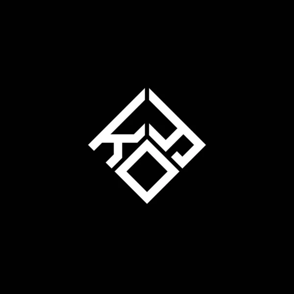 Дизайн Логотипа Буквы Кой Чёрном Фоне Koy Креативные Инициалы Буквенная — стоковый вектор