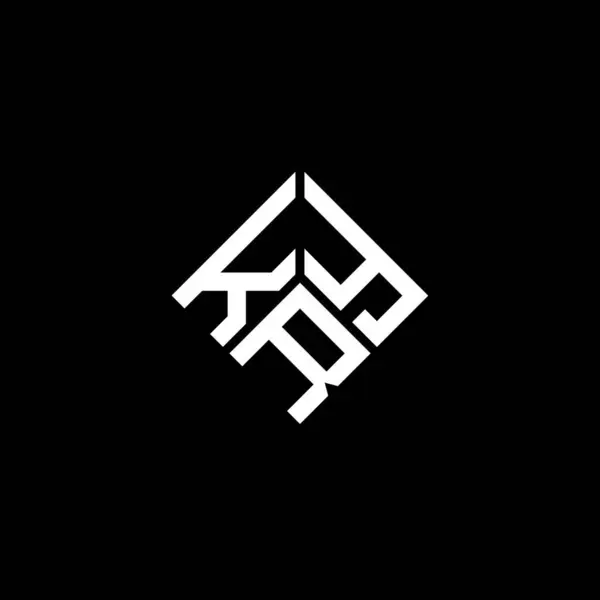 Kry Design Logotipo Carta Fundo Preto Kry Iniciais Criativas Conceito — Vetor de Stock