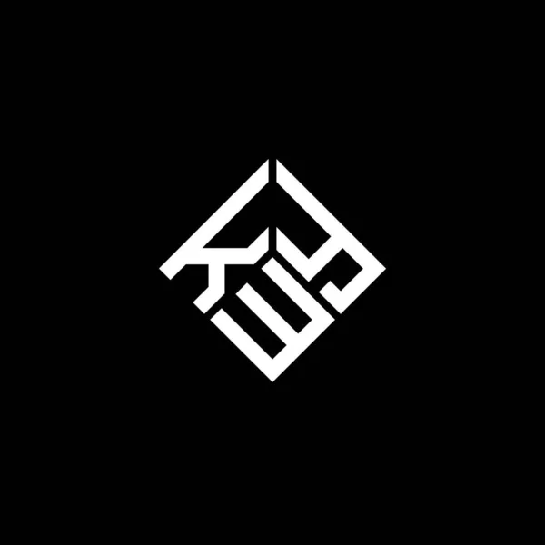 Σχεδιασμός Λογότυπου Γραμμάτων Kwy Μαύρο Φόντο Kwy Δημιουργική Αρχικά Γράμμα — Διανυσματικό Αρχείο