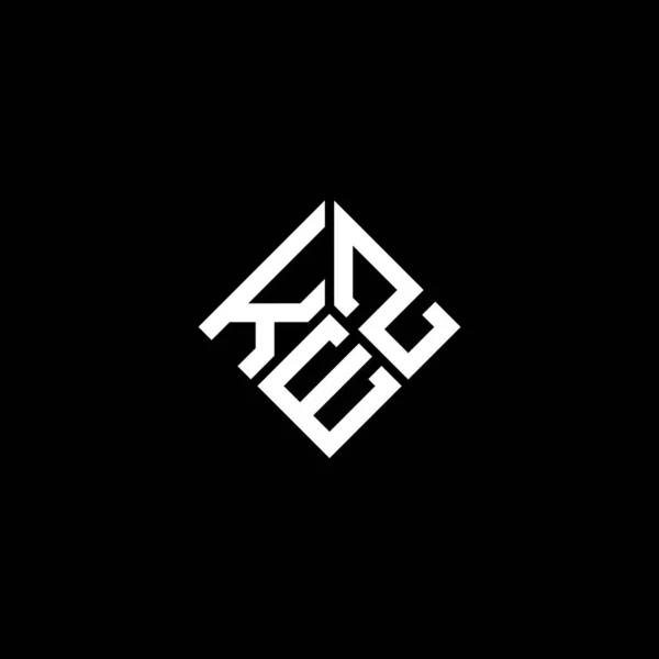 Kez Letter Logo Design Black Background Kez Creative Initials Letter — Stock Vector