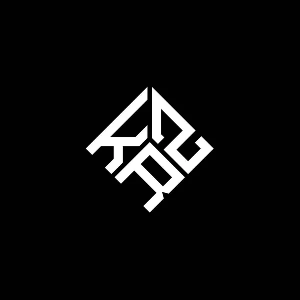 Diseño Del Logotipo Letra Krz Sobre Fondo Negro Krz Iniciales — Vector de stock