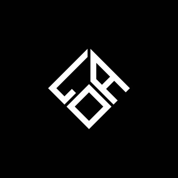 Loa Letter Logo Design Black Background Loa Creative Initials Letter — Stock Vector