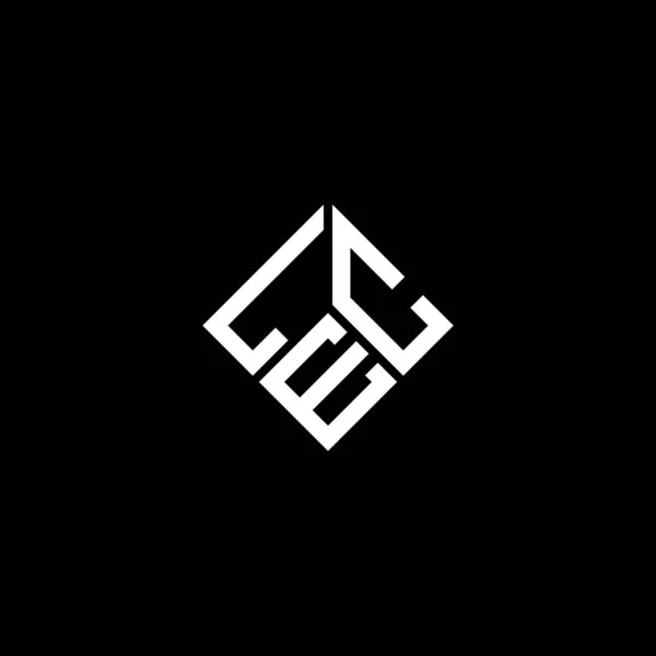 Siyah Arkaplanda Lec Harf Logosu Tasarımı Lec Yaratıcı Harflerin Baş — Stok Vektör