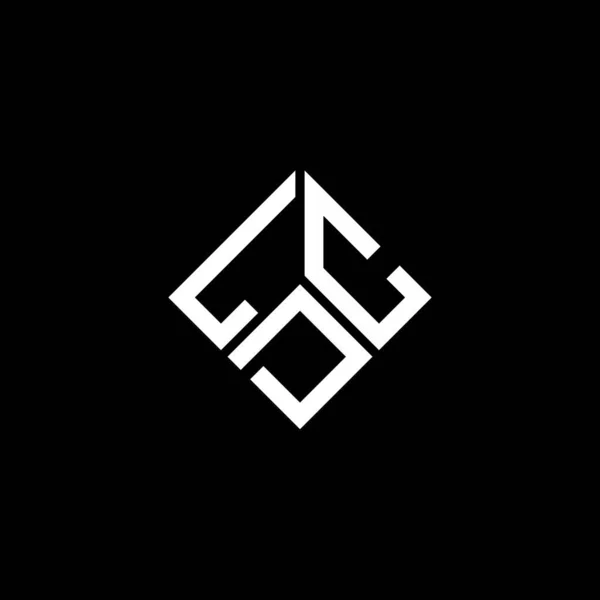 Ldc Harf Logosu Tasarımı Siyah Arka Planda Ldc Yaratıcı Harflerin — Stok Vektör