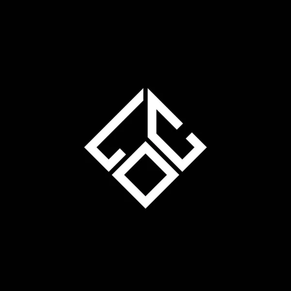 Loc Letter Logo Design Black Background Loc Creative Initials Letter — Stock Vector