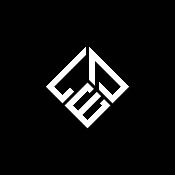 Led Letter Logo Ontwerp Zwarte Achtergrond Led Creatieve Initialen Letter — Stockvector