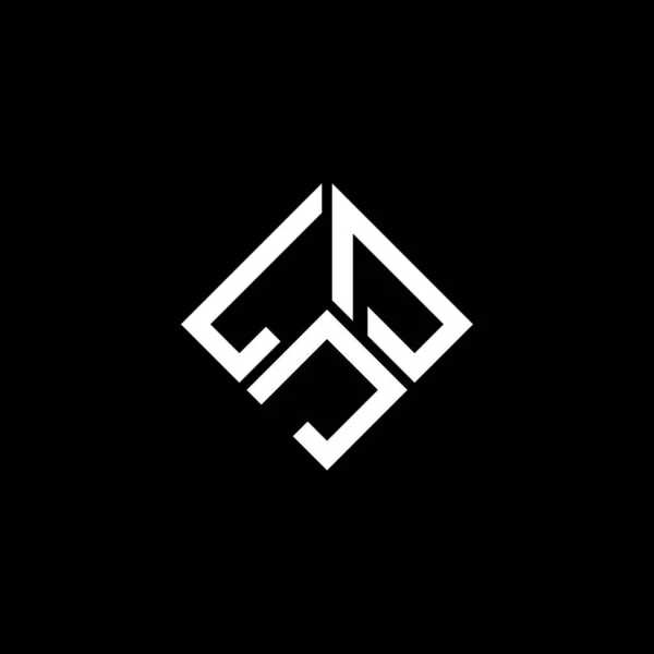 Diseño Del Logotipo Letra Ljd Sobre Fondo Negro Ljd Iniciales — Vector de stock