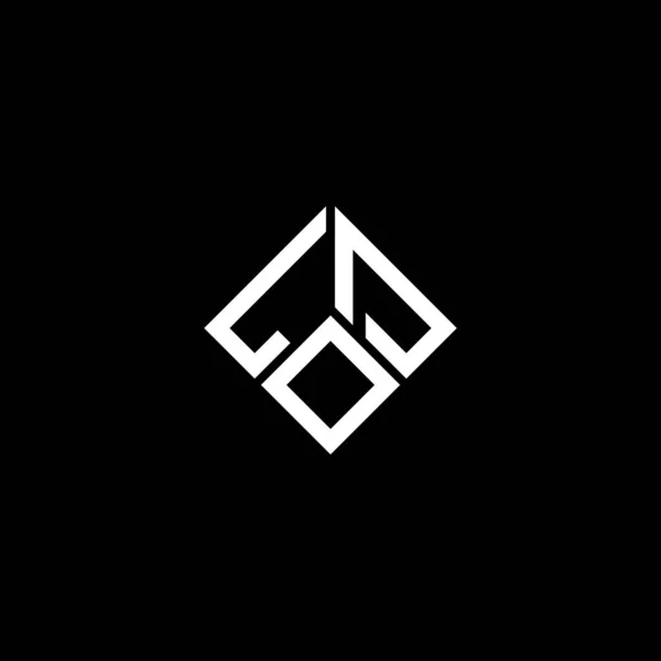 Lod Lettre Logo Design Sur Fond Noir Lod Initiales Créatives — Image vectorielle