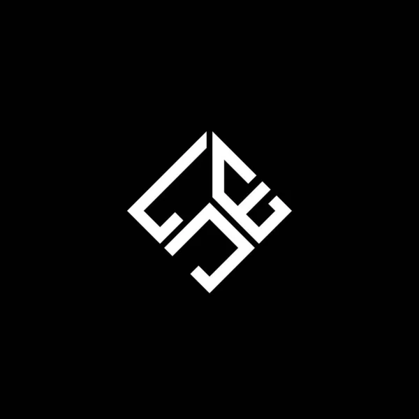Lje Design Logotipo Carta Fundo Preto Lje Iniciais Criativas Conceito — Vetor de Stock