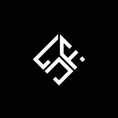 LJF harf logosu tasarımı siyah arka planda. LJF yaratıcı harf logosu konsepti. LJF harf tasarımı.