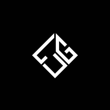 Siyah arka planda LUG harf logosu tasarımı. LUG yaratıcı harflerin baş harfleri logo kavramı. LUG harf tasarımı.