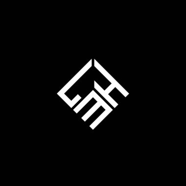 Siyah arkaplanda LMH harf logosu tasarımı. LMH yaratıcı harflerin baş harfleri logo kavramı. LMH harf tasarımı.