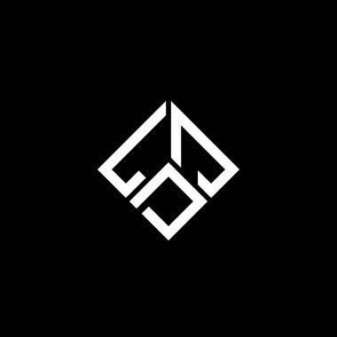 LDJ harf logosu tasarımı siyah arka planda. LDJ yaratıcı harfler logosu konsepti. LDJ harf tasarımı.