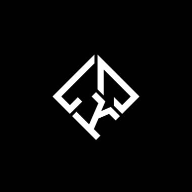 LKJ harf logosu tasarımı siyah arka planda. LKJ yaratıcı harflerin baş harfleri logo kavramı. LKJ harf tasarımı.