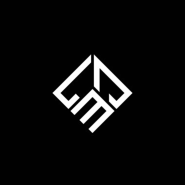 LMJ harf logosu tasarımı siyah arka planda. LMJ yaratıcı harflerin baş harfleri logo kavramı. LMJ harf tasarımı.