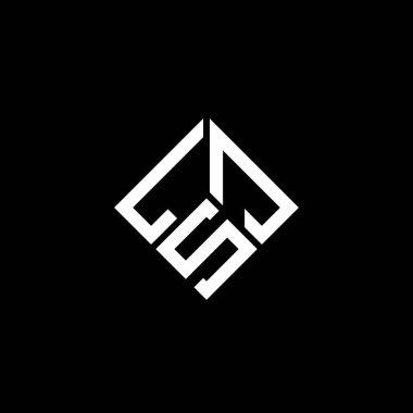 LSJ harf logosu tasarımı siyah arka planda. LSJ yaratıcı harflerin baş harfleri logo kavramı. LSJ harf tasarımı.