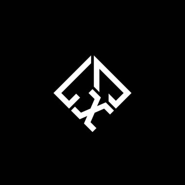 LXJ harf logosu tasarımı siyah arka planda. LXJ yaratıcı harflerin baş harfleri logo kavramı. LXJ harf tasarımı.