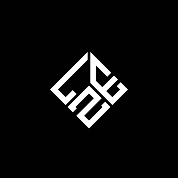 Lze Lettre Logo Design Sur Fond Noir Lze Initiales Créatives — Image vectorielle