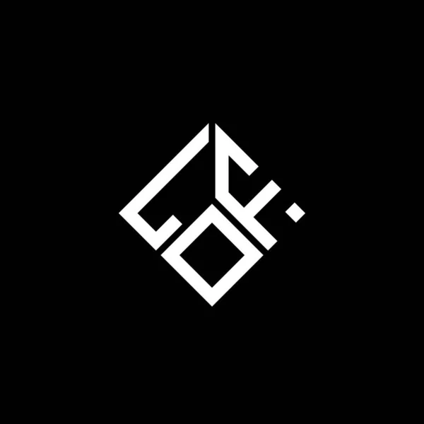 Lof Lettre Logo Design Sur Fond Noir Lof Initiales Créatives — Image vectorielle
