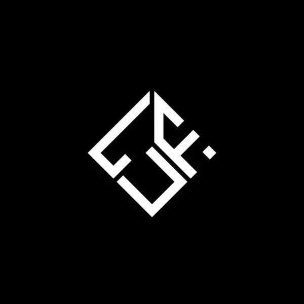 Luf Brev Logotyp Design Svart Bakgrund Luf Kreativa Initialer Brev — Stock vektor