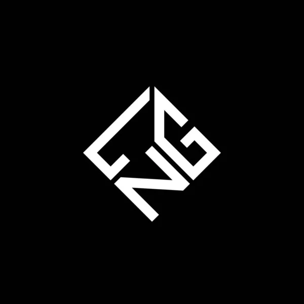 Siyah Arkaplanda Lng Harf Logosu Tasarımı Lng Yaratıcı Harflerin Baş — Stok Vektör