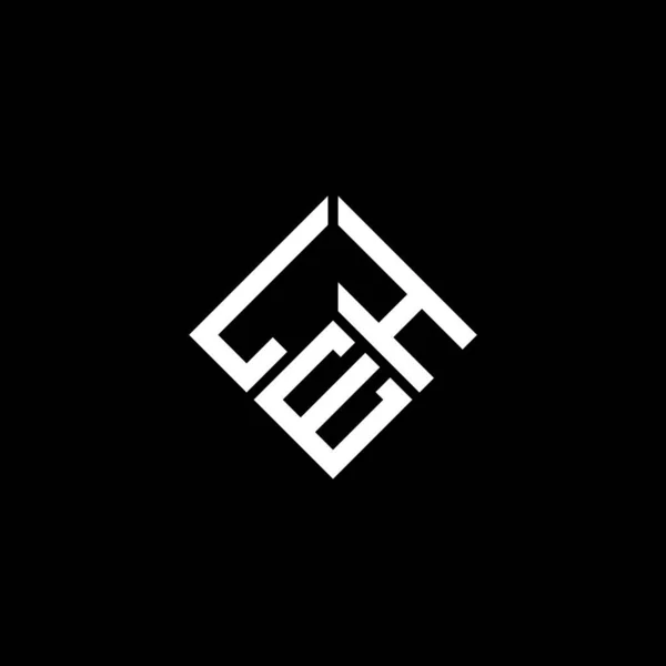 Σχεδιασμός Λογότυπου Γραμμάτων Leh Μαύρο Φόντο Leh Δημιουργική Αρχικά Γράμμα — Διανυσματικό Αρχείο