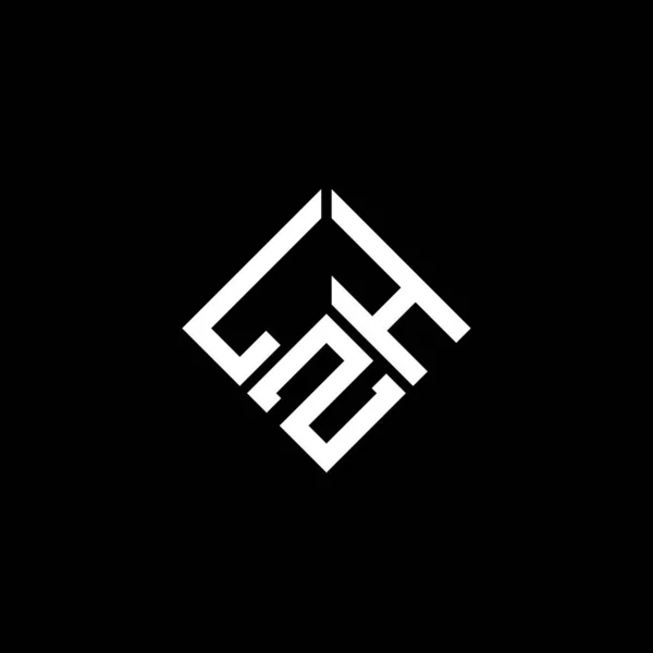 Design Logo Literei Lzh Fundal Negru Lzh Creativ Iniţiale Literă — Vector de stoc