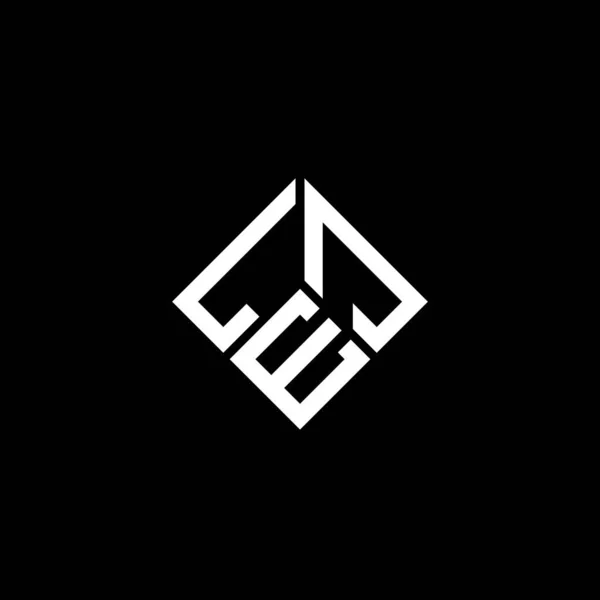 Lej Lettre Logo Design Sur Fond Noir Lej Initiales Créatives — Image vectorielle