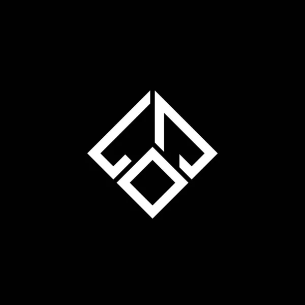 Diseño Del Logotipo Letra Loj Sobre Fondo Negro Loj Iniciales — Archivo Imágenes Vectoriales