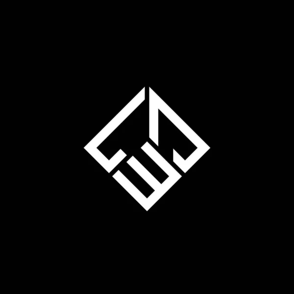 Diseño Del Logotipo Letra Lwj Sobre Fondo Negro Lwj Iniciales — Vector de stock