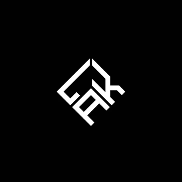 Lak Lettera Logo Design Sfondo Nero Lak Creativo Iniziali Lettera — Vettoriale Stock
