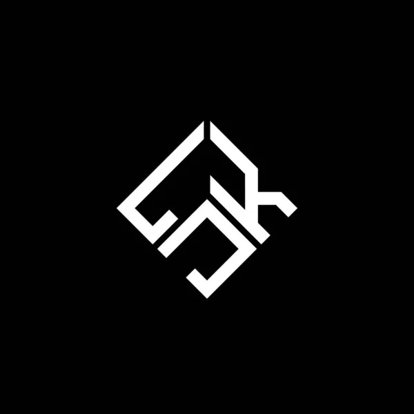 Ljk Harf Logosu Tasarımı Siyah Arka Planda Ljk Yaratıcı Harflerin — Stok Vektör