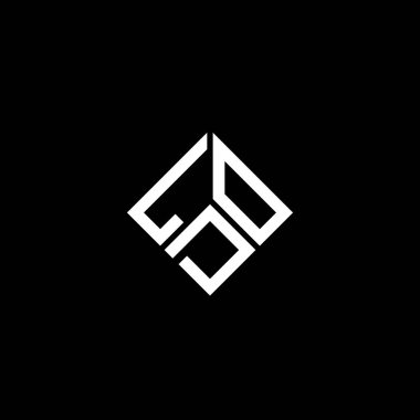 Siyah arka planda LDO harfi logo tasarımı. LDO yaratıcı harflerin baş harfleri logo kavramı. LDO harf tasarımı.