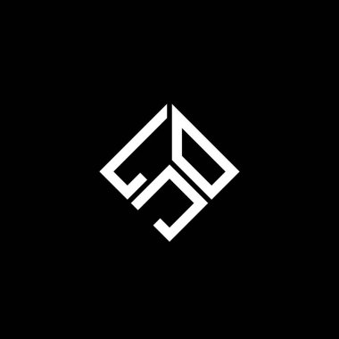 LJO harf logo tasarımı siyah arka planda. LJO yaratıcı harflerin baş harfleri logo kavramı. LJO harf tasarımı.