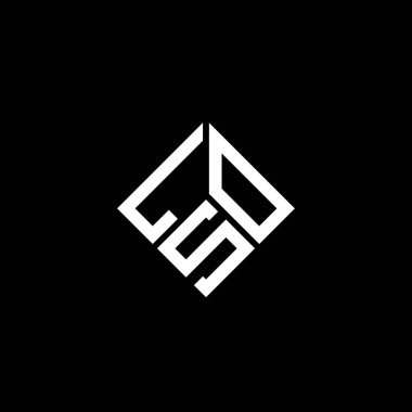 LSO harfi logo tasarımı siyah arka planda. LSO yaratıcı harfler logosu konsepti. LSO harf tasarımı.