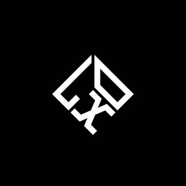 LXO harf logosu tasarımı siyah arka planda. LXO yaratıcı harflerin baş harfleri logo kavramı. LXO harf tasarımı.