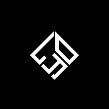 LYO harfi logo tasarımı siyah arka planda. LYO yaratıcı harflerin baş harfleri logo kavramı. LYO harf tasarımı.