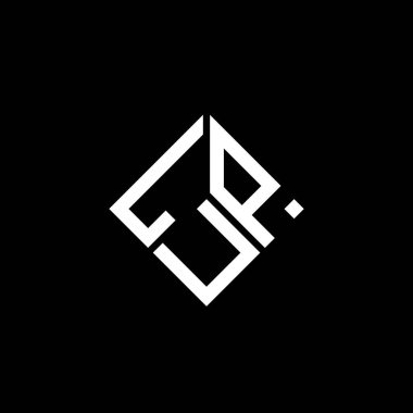 Siyah arka planda LUP harf logosu tasarımı. LUP yaratıcı harfler logosu konsepti. LUP harf tasarımı.