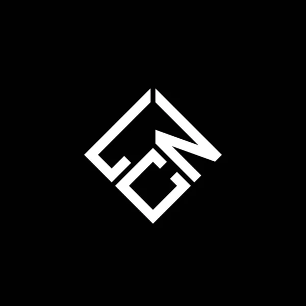Lcn Harf Logo Tasarımı Siyah Arka Planda Lcn Yaratıcı Harflerin — Stok Vektör