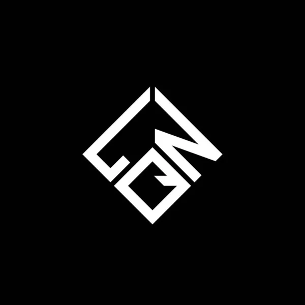 Lqn Design Logotipo Carta Fundo Preto Lqn Iniciais Criativas Conceito — Vetor de Stock