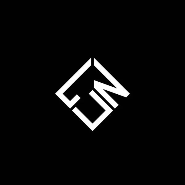 Lun Logo Ontwerp Zwarte Achtergrond Lun Creatieve Initialen Letter Logo — Stockvector