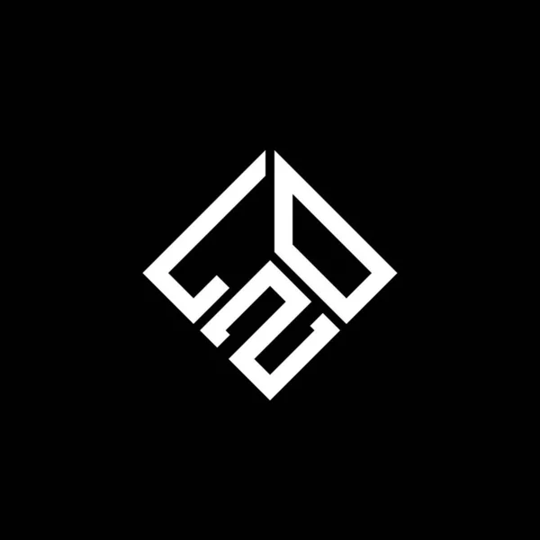 Lzo Lettre Logo Design Sur Fond Noir Lzo Initiales Créatives — Image vectorielle
