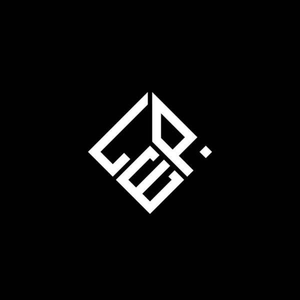 Lep Diseño Del Logotipo Letra Sobre Fondo Negro Lep Iniciales — Archivo Imágenes Vectoriales