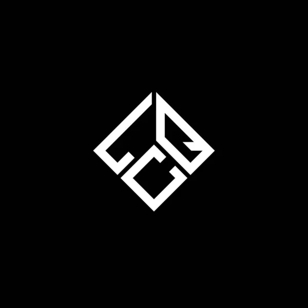 Diseño Del Logotipo Letra Lcq Sobre Fondo Negro Lcq Iniciales — Vector de stock