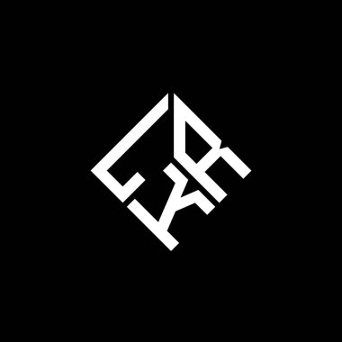 LKR harfi logo tasarımı siyah arkaplan üzerine. LKR yaratıcı harflerin baş harfleri logo kavramı. LKR harf tasarımı.