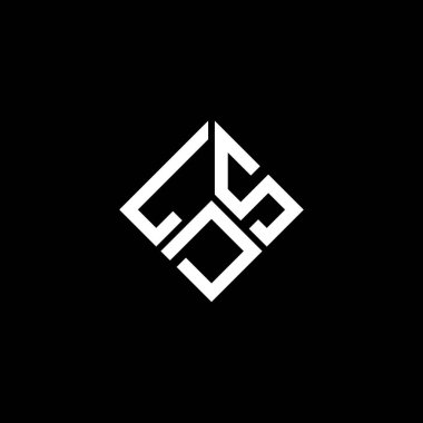 LDS harf logosu tasarımı siyah arka planda. LDS yaratıcı harf logosu konsepti. LDS harf tasarımı.