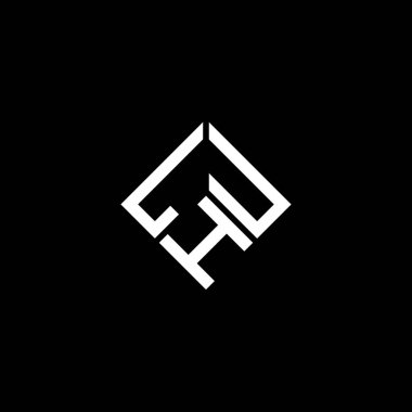 LHU harf logosu tasarımı siyah arka planda. LHU yaratıcı harflerin baş harfleri logo kavramı. LHU harf tasarımı.