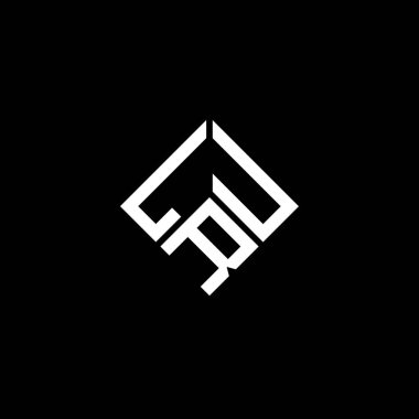 LRU harf logosu tasarımı siyah arka planda. LRU yaratıcı harflerin baş harfleri logo kavramı. LRU harf tasarımı.