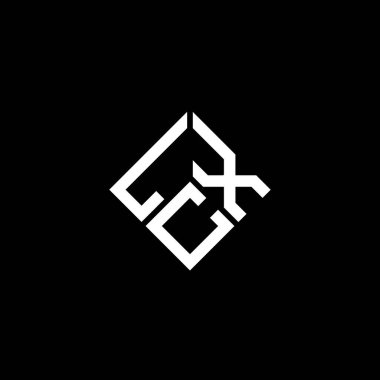 LCX harfi logo tasarımı siyah arka planda. LCX yaratıcı harflerin baş harfleri logo kavramı. LCX harf tasarımı.