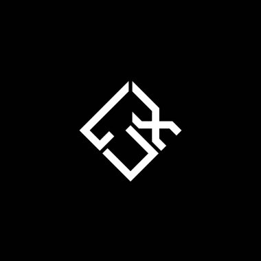Siyah arkaplanda LUX harf logosu tasarımı. LUX yaratıcı harflerin baş harfleri logo kavramı. LUX harf tasarımı.